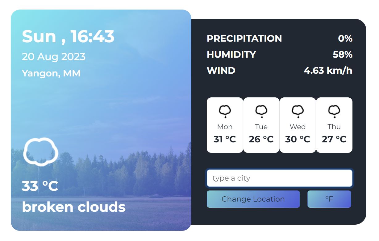 React Weather Webiste